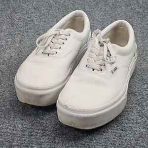 Vans Era Platform Sneakers Womens 9 White Solid Lace Up Skate Casual